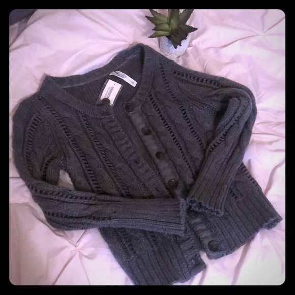 Gray Chunky Knit Cardigan - Picture 2 of 2
